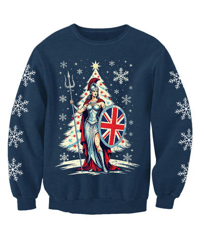 British Christmas Britannia Flag Adults Christmas Jumper