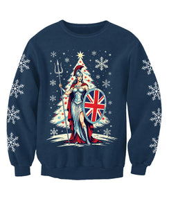 British Christmas Britannia Flag Adults Christmas Jumper