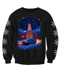 Back To Christmas Sci Fi Car Adults Christmas Jumper