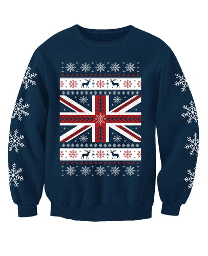 Union Jack Festive Flag Adults Christmas Jumper